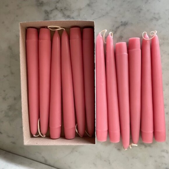 VINTAGE Pink Tapered Candles 8" Tall Qty 12 - Picture 4 of 9